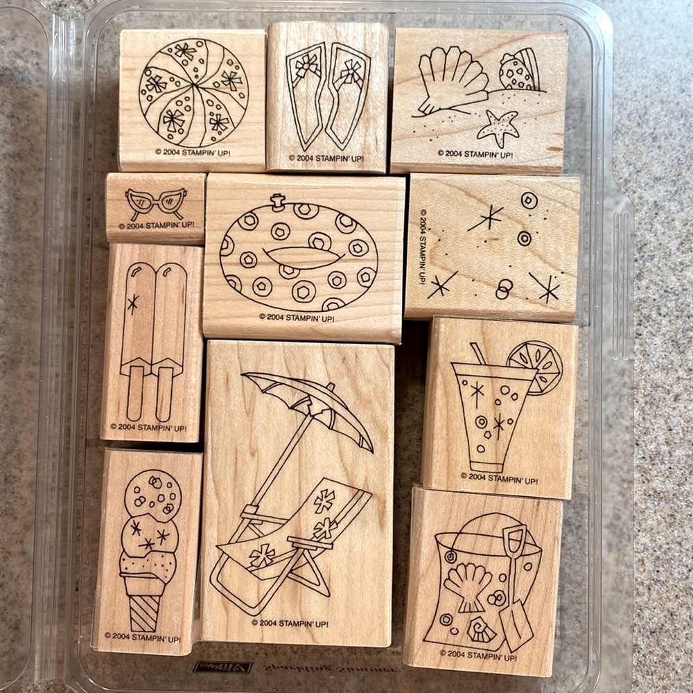 STAMPIN' UP! Rubber Stamp Set from 2004 - Sparkling Summer
